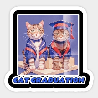 Cat Graduation Sticker